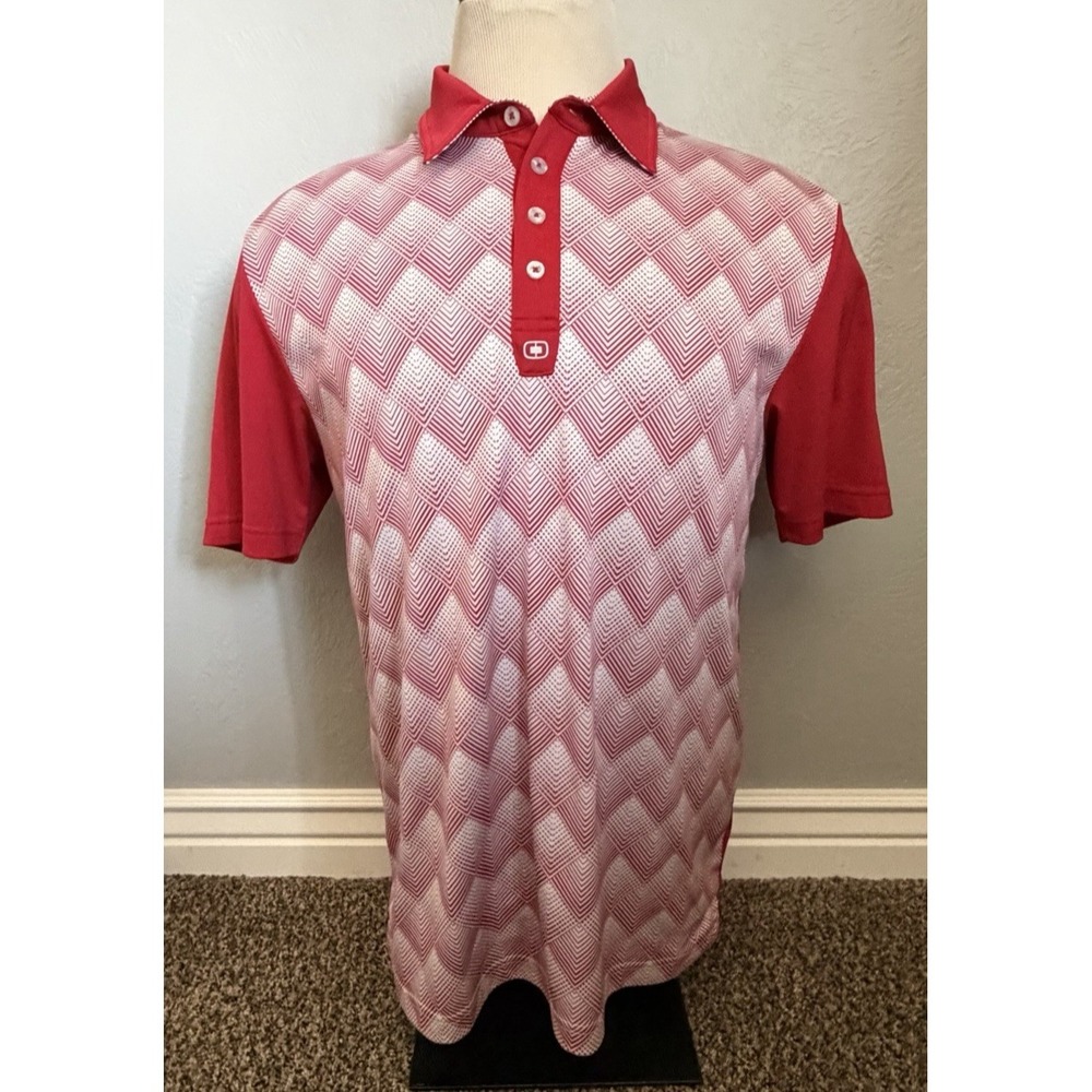 OGIO Golf Polo Shirt Mens Size Medium‎ Red Performance Stretch Active Logo